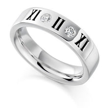 Load image into Gallery viewer, 950 Platinum Gents Numeral Diamond Ring - Pobjoy Diamonds