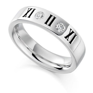 950 Platinum Gents Numeral Diamond Ring - Pobjoy Diamonds