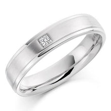 Load image into Gallery viewer, 950 Platinum Gents 0.07 Carat Diamond Wedding/Civil Partnership Ring - Pobjoy Diamonds