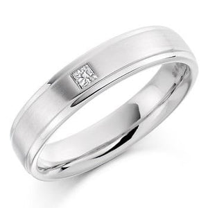 950 Platinum Gents 0.07 Carat Diamond Wedding/Civil Partnership Ring - Pobjoy Diamonds