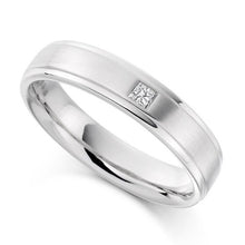 Load image into Gallery viewer, 950 Platinum Gents 0.07 Carat Diamond Wedding/Civil Partnership Ring - Pobjoy Diamonds