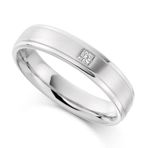 950 Platinum Gents 0.07 Carat Diamond Wedding/Civil Partnership Ring - Pobjoy Diamonds