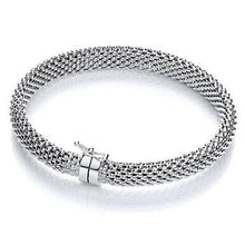 Load image into Gallery viewer, Sterling Silver Mens Mesh Bracelet - Pobjoy Diamonds