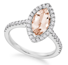 Load image into Gallery viewer, Morganite and diamond engagement ring - Pobjoy Diamonds