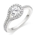 950 Palladium Diamond Halo & Shoulders Engagement Ring 1.50 CTW-Napoli - Pobjoy Diamonds