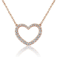 Load image into Gallery viewer, 18K Rose Gold Diamond Heart Silhouette Necklace &amp; Pendant 0.60 CTW - Pobjoy Diamonds