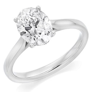 18K White Gold 1.59 Carat Oval Cut Diamond Solitaire Ring G/VS1 - Pobjoy Diamonds