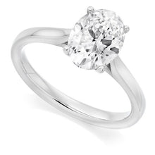 Load image into Gallery viewer, 950 Platinum 1.59 Carat Oval Cut Diamond Solitaire Ring G/VS1 - Pobjoy Diamonds