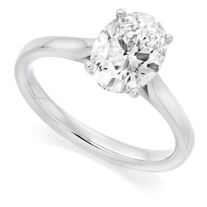 950 Platinum 1.59 Carat Oval Cut Diamond Solitaire Ring G/VS1 - Pobjoy Diamonds