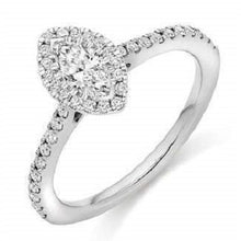 Load image into Gallery viewer, 18K Gold Or Platinum Marquise Cut 1.10 CTW  Diamond Halo &amp; Shoulder Engagement Ring F/VS2-Cosenza - Pobjoy Diamonds