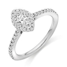 Load image into Gallery viewer, Marquise Cut 0.60 CTW Halo Diamond Engagement Ring  F/VS - Pobjoy Diamonds