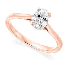Load image into Gallery viewer, 0.70 Carat Oval Solitaire Diamond Engagement Ring F/VS1- Pobjoy Diamonds