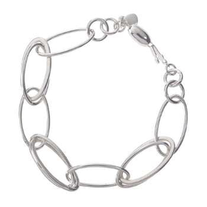 Sterling Silver Oval Link Bracelet - Pobjoy Diamonds