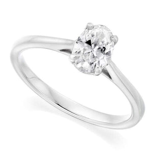 950 Palladium 0.70 Carat Oval Solitaire Diamond Engagement Ring G/VS2 - Amalfi - Pobjoy Diamonds