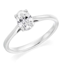 Load image into Gallery viewer, 18K Gold 0.75 Carat Oval Cut Lab Grown Diamond Ring F/VS1 - Pobjoy Diamonds