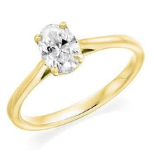 Load image into Gallery viewer, 18K Yellow Gold 0.70 Carat Oval Solitaire Diamond Engagement Ring G/VS2 - Amalfi - Pobjoy Diamonds