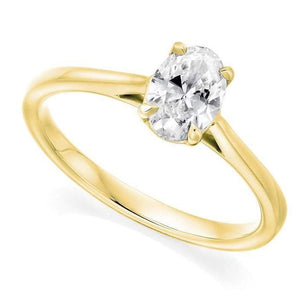 18K Yellow Gold 0.70 Carat Oval Solitaire Diamond Engagement Ring G/VS2 - Amalfi - Pobjoy Diamonds
