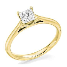 Load image into Gallery viewer, Custom Princess Cut Solitaire Lab Grown Diamond Ring E/VS1 - Pobjoy Diamonds
