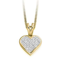18K Yellow Gold Heart Diamond Necklace 1.10 Carat - Pobjoy Diamonds