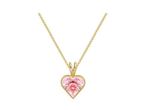 18K Gold 1.09 Carat Pink Lab Diamond Heart Pendant Necklace