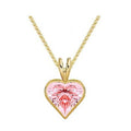 18K Gold 1.09 Carat Pink Lab Diamond Heart Pendant Necklace