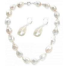 Load image into Gallery viewer, Fireball Freshwater Cultured Silver White Pearl Necklace &amp; Earrings Set - Pobjoy Diamonds