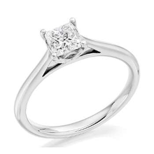 Load image into Gallery viewer, Custom Princess Cut Solitaire Lab Grown Diamond Ring E/VS1 - Pobjoy Diamonds
