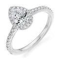 950 Platinum Pear Shape Diamond Halo & Shoulder 0.85 CTW Ring - G/VS - Pobjoy Diamonds