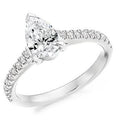 950 Platinum Pear Shape Diamond & Shoulder 1.00 CTW Ring - G/Si - Pobjoy Diamonds