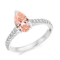 18K Gold Fancy Intense Pink Pear Cut Lab Diamond Ring - Pobjoy Diamonds