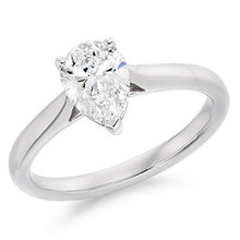 Load image into Gallery viewer, 18K White Gold Pear Cut Solitaire Diamond Ring F/VS2 - Belini - Pobjoy Diamonds