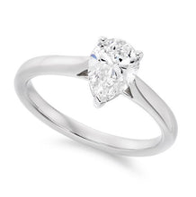 Load image into Gallery viewer, 18K White Gold Pear Cut Solitaire Diamond Ring F/VS2 - Belini - Pobjoy Diamonds