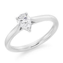 Load image into Gallery viewer, 18K White Gold 1.00 Carat Pear Cut Lab Grown Diamond Ring G/VS1 - Pobjoy Diamonds
