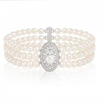 Triple Strand Freshwater Cultured Pearl Bracelet - Pobjoy Diamonds