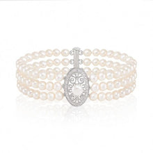 Load image into Gallery viewer, Triple Strand Freshwater Cultured Pearl Bracelet - Pobjoy Diamonds