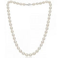 Freshwater Oval White Baroque Pearl Ladies Necklace - Pobjoy Diamonds