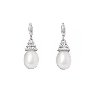 Freshwater Cultured Pear Pearl Drop Earrings - Pobjoy Diamonds