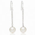 Freshwater Cultured Pearl & Silver Chain Drop Earrings 