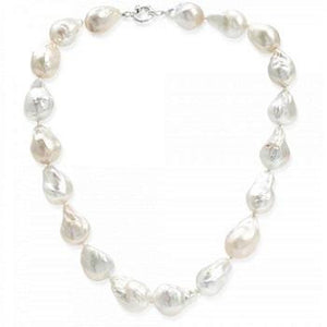 Fireball Freshwater Cultured Silver White Pearl Necklace - Pobjoy Diamonds