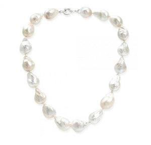 Fireball Freshwater Cultured Silver White Pearl Necklace - Pobjoy Diamonds