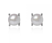 Load image into Gallery viewer, Freshwater Cultured Pink Pearl Claw Set Stud Earrings - Pobjoy Diamonds