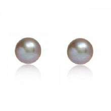Load image into Gallery viewer, Freshwater Cultured Grey Round Pearl Stud Earrings - Pobjoy Diamonds