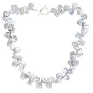 Keshi Silver Grey Large Cultured Pearl Ladies Necklace - Pobjoy Diamonds