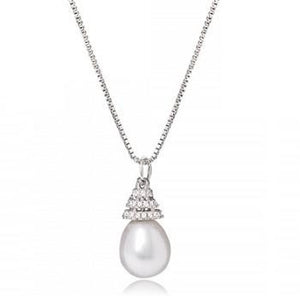 Freshwater Cultured Pear Pearl Drop Pendant Necklace - Pobjoy Diamonds