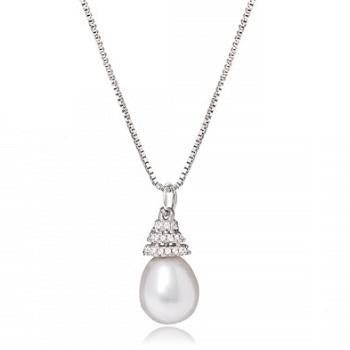 Freshwater Cultured Pear Pearl Drop Pendant Necklace - Pobjoy Diamonds