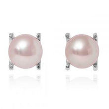 Load image into Gallery viewer, Freshwater Cultured Pink Pearl Claw Set Stud Earrings - Pobjoy Diamonds
