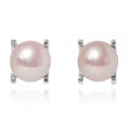 Freshwater Cultured Pink Pearl Claw Set Stud Earrings - Pobjoy Diamonds