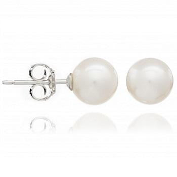 Freshwater Cultured White, Pink Or Black Round Pearl Stud Earrings - Pobjoy Diamonds