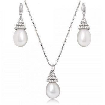 Freshwater Cultured Pearl Pendant Necklace & Earrings Set - Pobjoy Diamonds