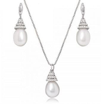 Freshwater Cultured Pearl Pendant Necklace & Earrings Set - Pobjoy Diamonds